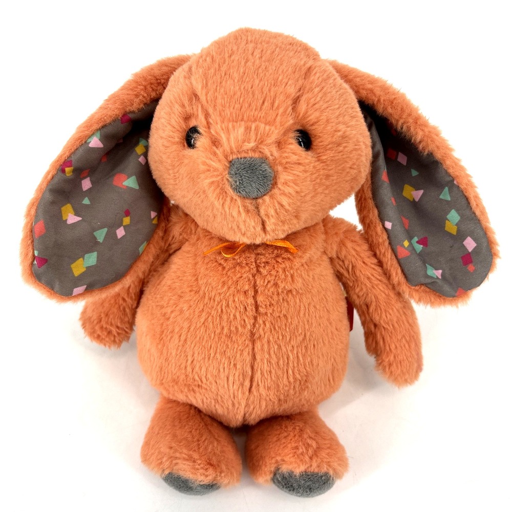 B Softies Orange Bunny‎ Rabbit Plush 11" Coral Happy Hues Confetti EASTER